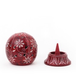 Soapstone Red Ball Incense holder