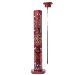 Soapstone Red column Incense holder