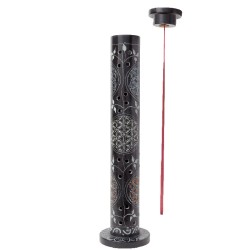 Soapstone Black column Incense holder