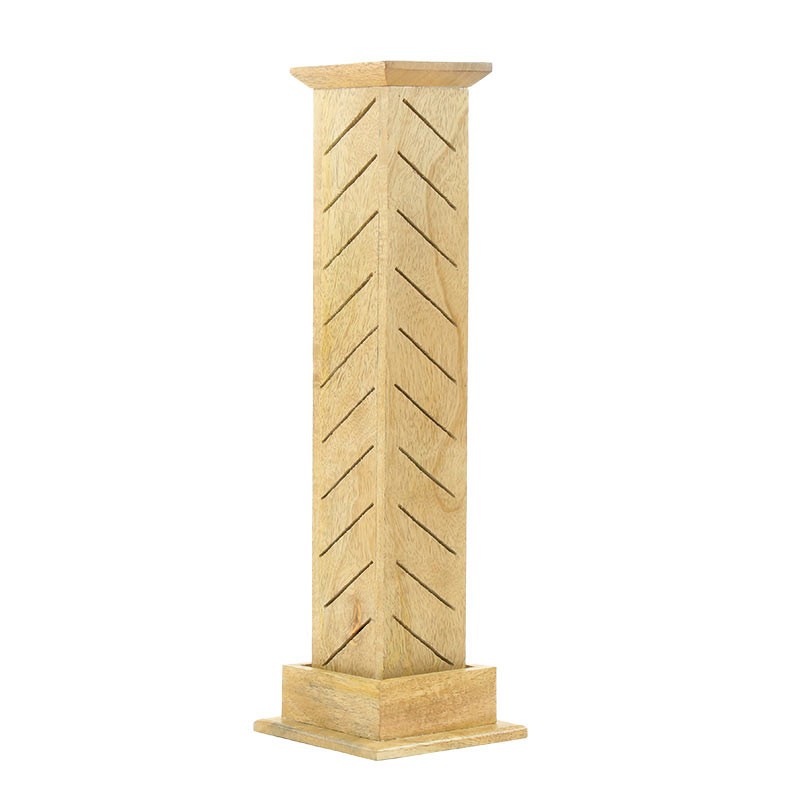 Clear Wood Column Incense Holder
