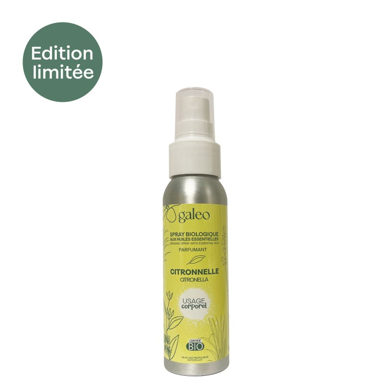 Spray corporel biologique 75 ml à la citronnelle