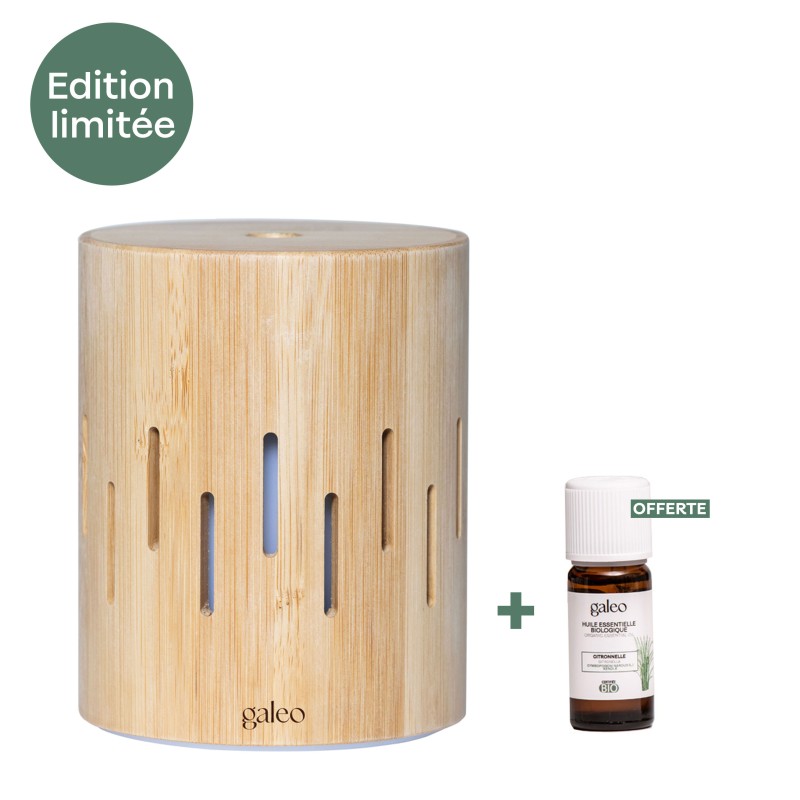 Diffuseur d'huiles essentielles Clava + 1 huile essentielle biologique Citronnelle offerte