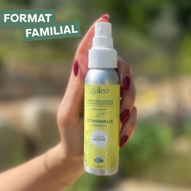 Spray corporel biologique 200 ml à la citronnelle