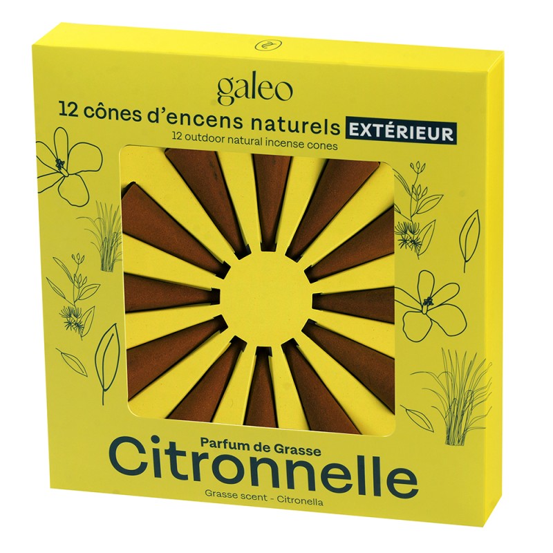 Cônes d'encens naturels extérieur Citronnelle