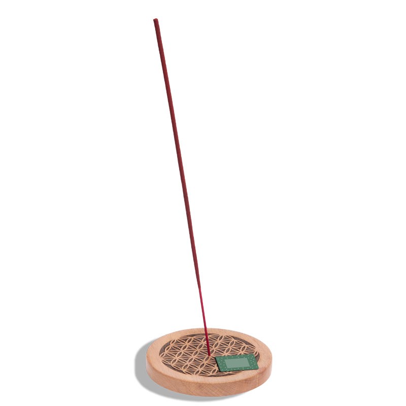 Flower of life wooden incense holder - imperfect